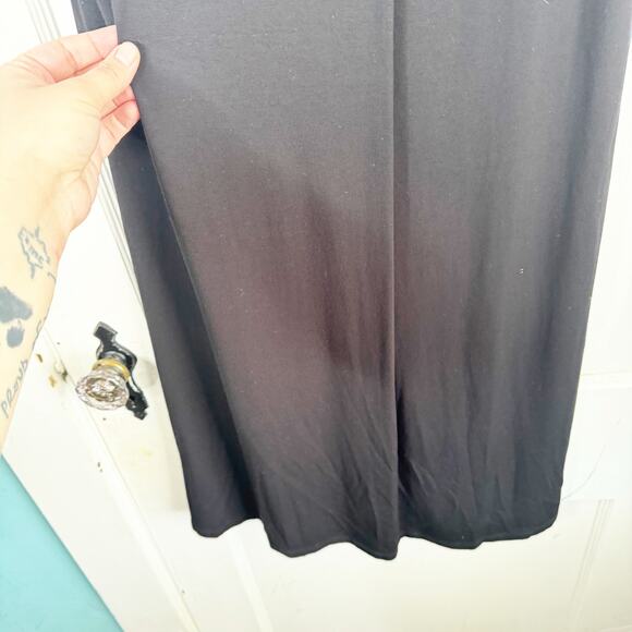 Eileen Fisher Black Classic Sleeveless Swing Dress Viscose Lycra Back Detail M - Picture 11 of 11